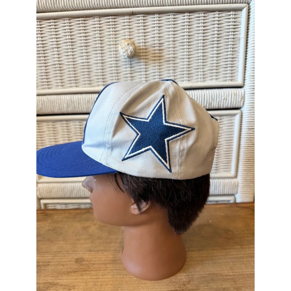 Vtg Dallas Cowboys Annco Snapback Hat NFL Racing Stripe Grey Blue 80s 90s Cap
